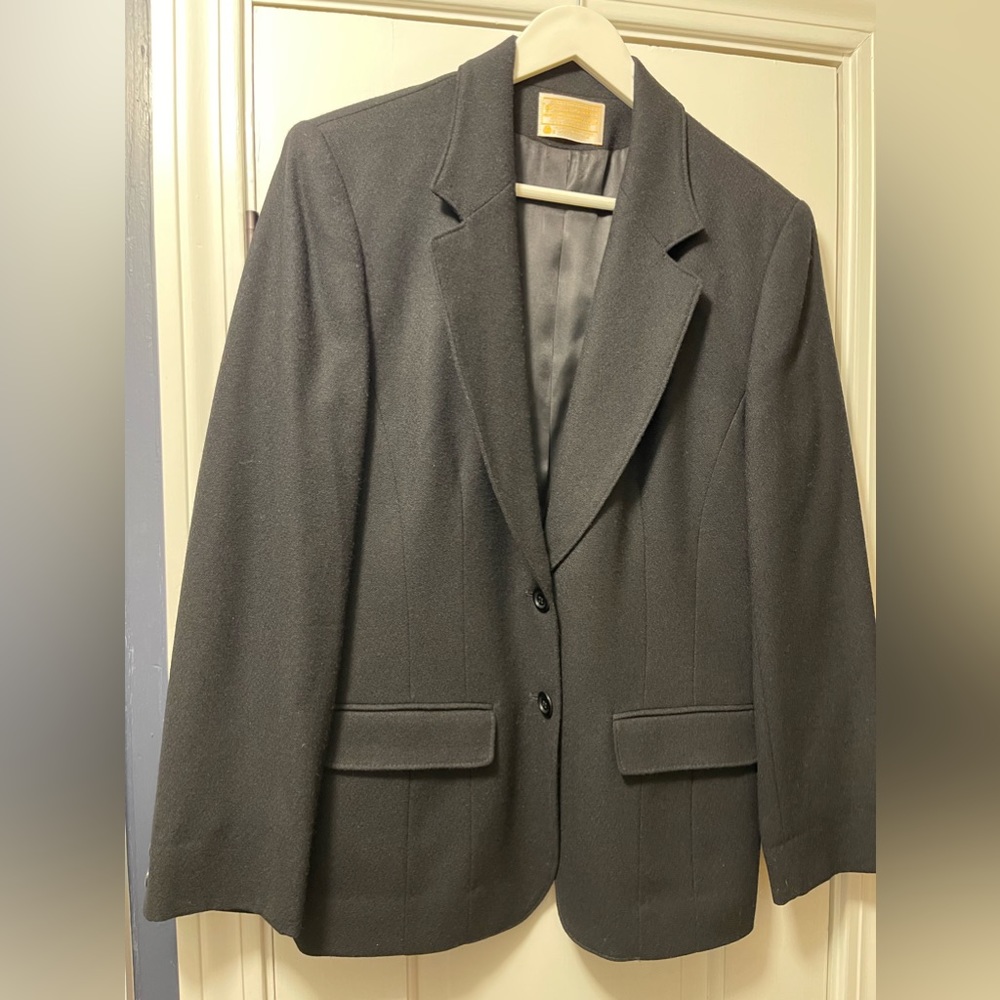 Pendleton Vintage black Blazer virgin wool 2 button closure